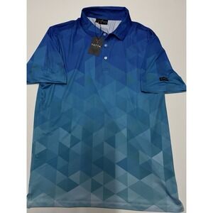 Yatta Golf Polo Shirt Mens L Blue Short Sleeve Fellowship Christian Athletes